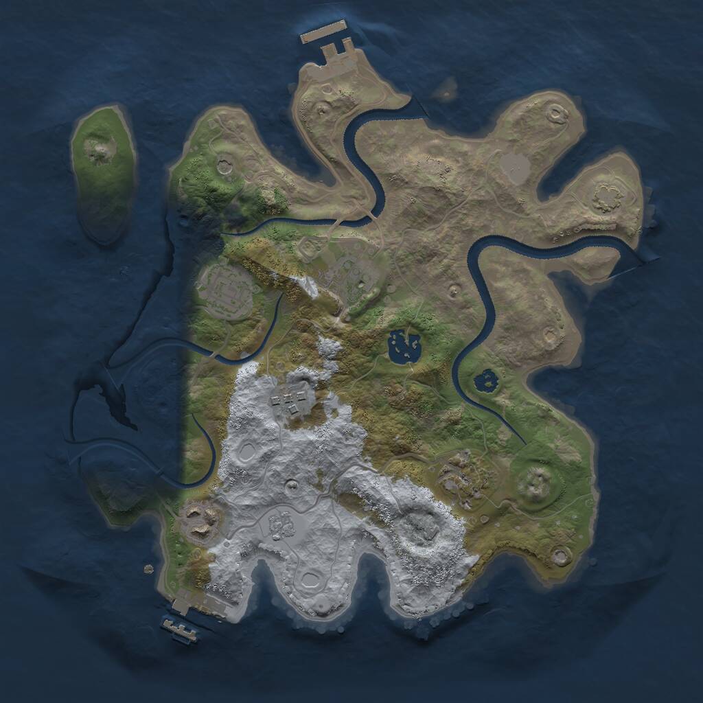 Rust Map: Procedural Map, Size: 3000, Seed: 154875, 12 Monuments