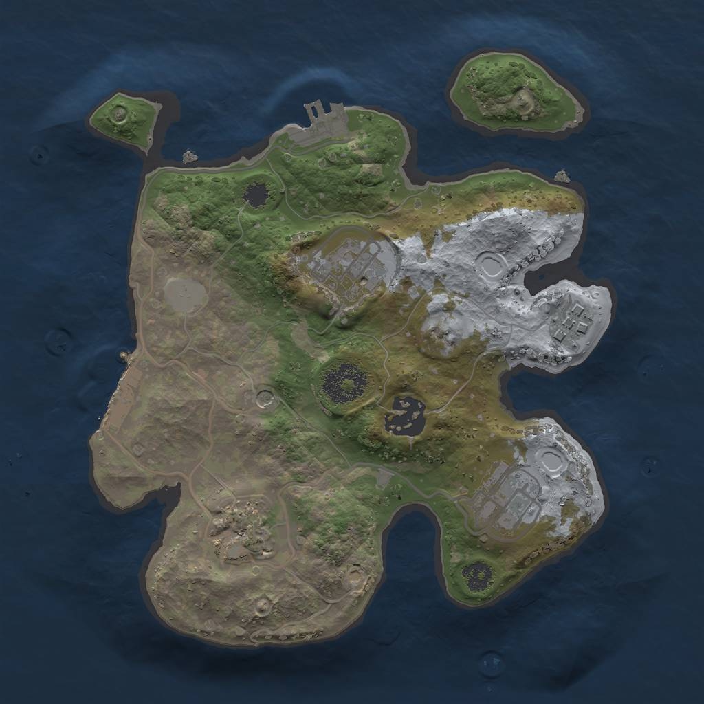 Rust Map: Procedural Map, Size: 2500, Seed: 213874102, 11 Monuments