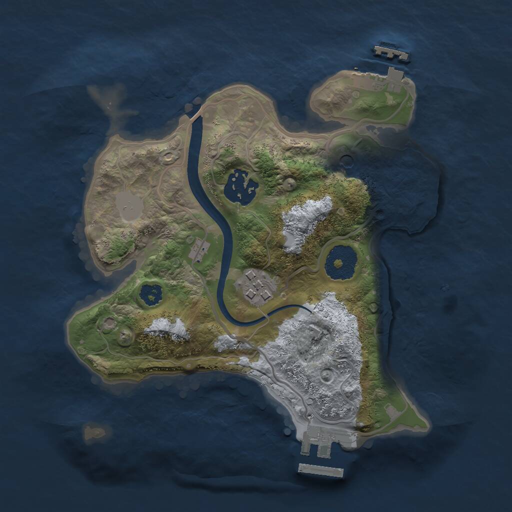 Rust Map: Procedural Map, Size: 2300, Seed: 998877, 6 Monuments