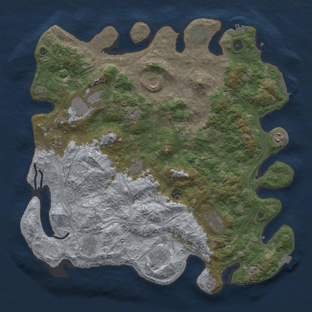 Rust Map: Procedural Map, Size: 4500, Seed: 19631677, 19 Monuments