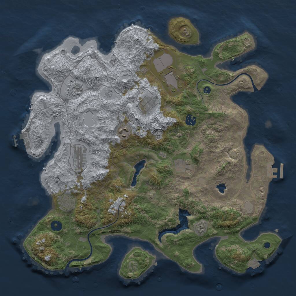 Rust Map: Procedural Map, Size: 4000, Seed: 1495070931, 14 Monuments