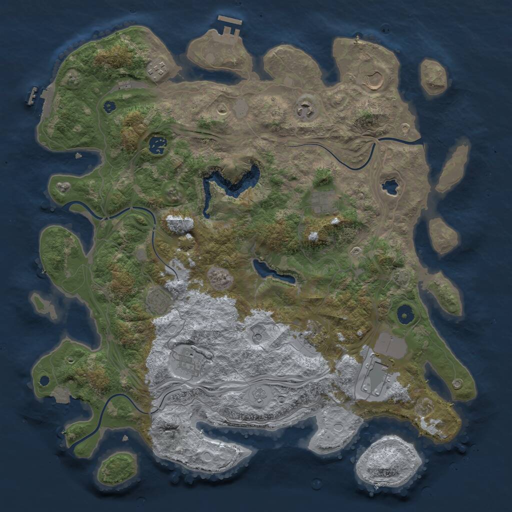 Rust Map: Procedural Map, Size: 4250, Seed: 1554834025, 15 Monuments