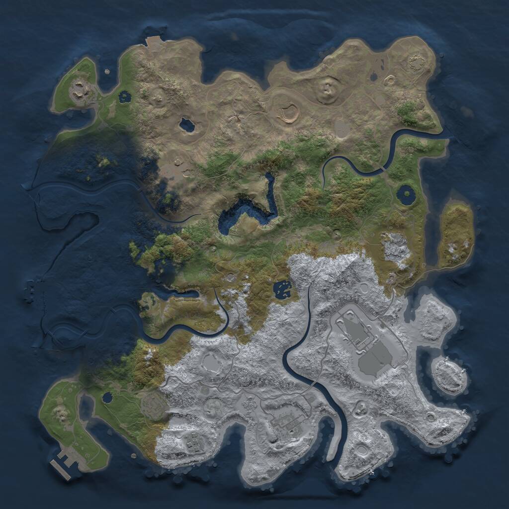 Rust Map: Procedural Map, Size: 4000, Seed: 758, 15 Monuments