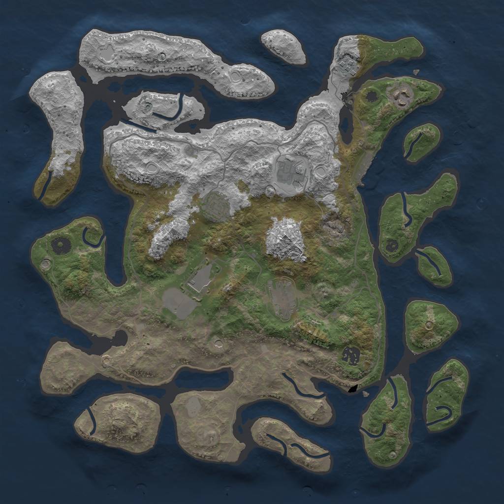 Rust Map: Procedural Map, Size: 4000, Seed: 892, 14 Monuments
