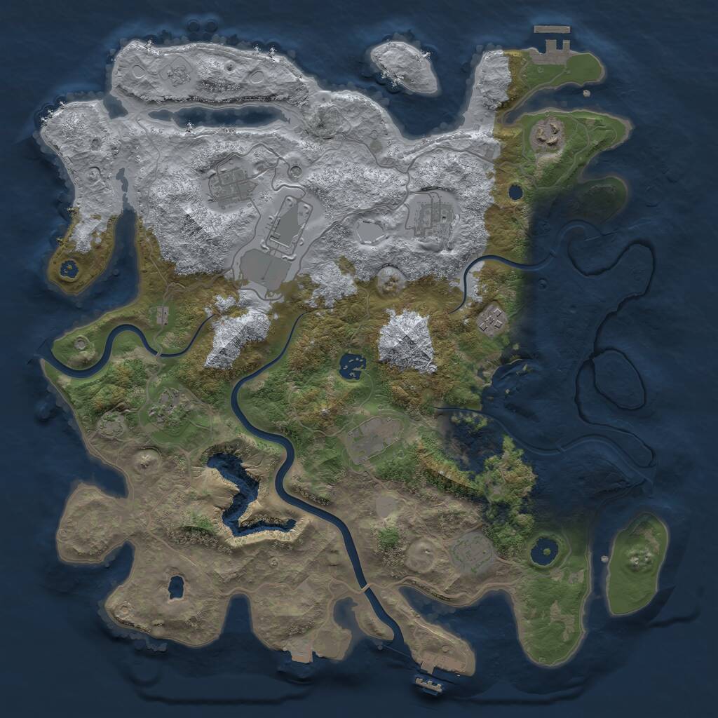 Rust Map: Procedural Map, Size: 4000, Seed: 892, 15 Monuments