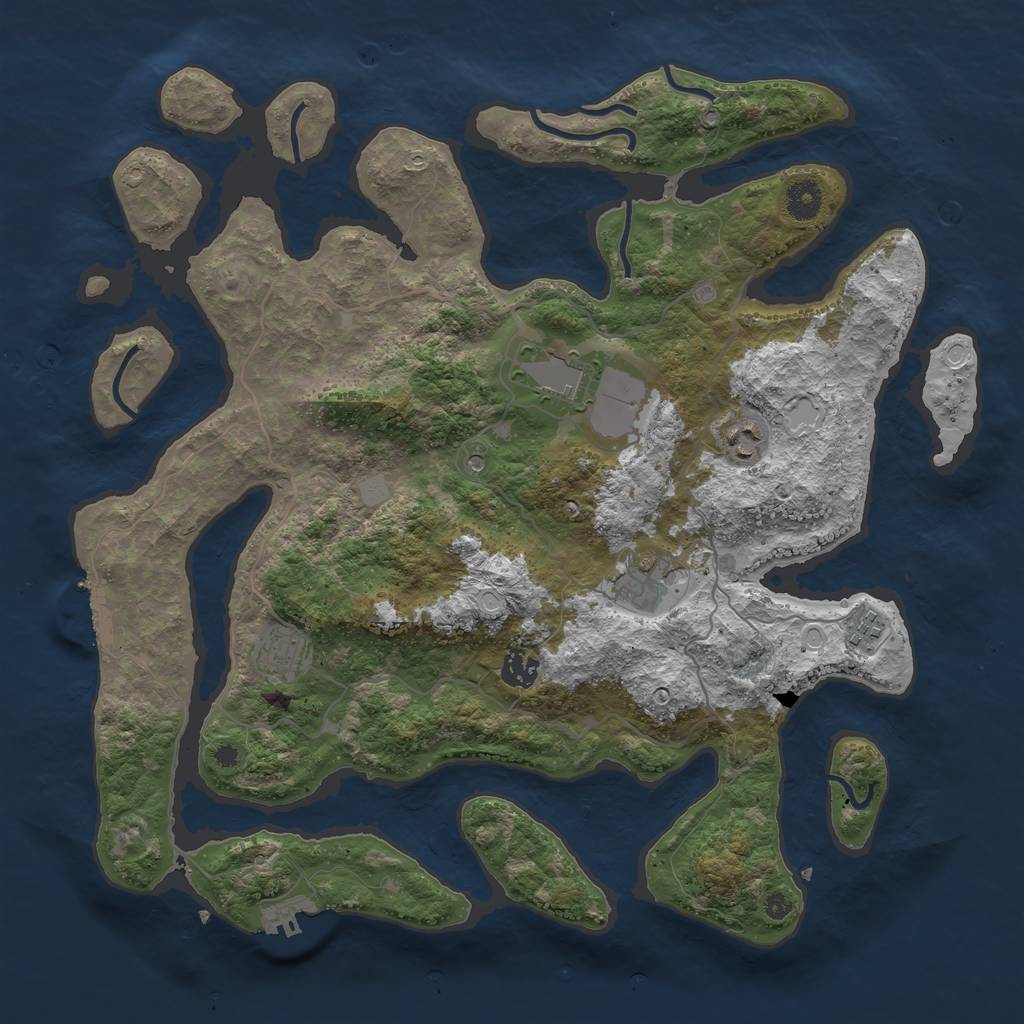 Rust Map: Procedural Map, Size: 4000, Seed: 83255, 14 Monuments