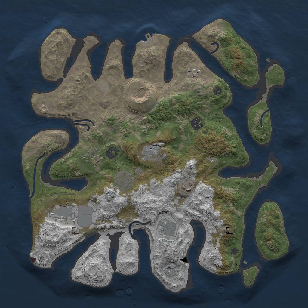 Rust Map: Procedural Map, Size: 3750, Seed: 1777777, 16 Monuments