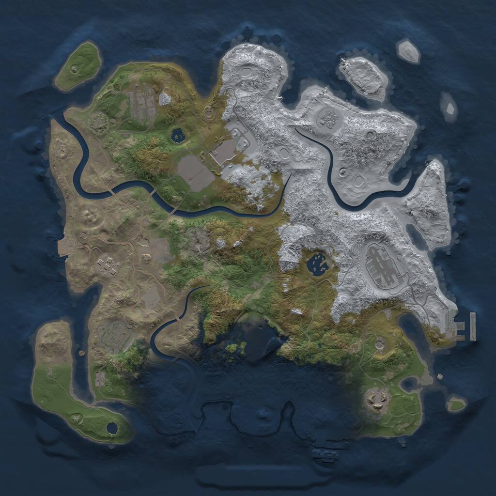 Rust Map: Procedural Map, Size: 3500, Seed: 400295259, 15 Monuments