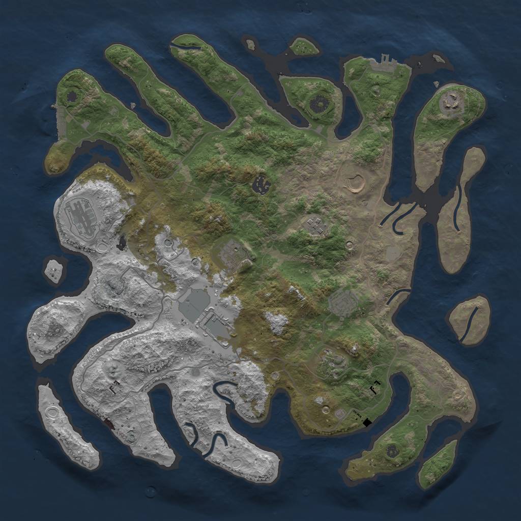 Rust Map: Procedural Map, Size: 4250, Seed: 230928587, 17 Monuments