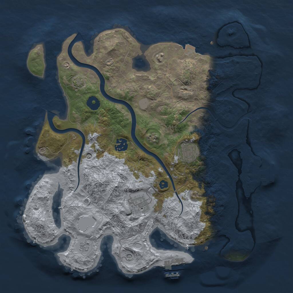 Rust Map: Procedural Map, Size: 3300, Seed: 178993, 9 Monuments