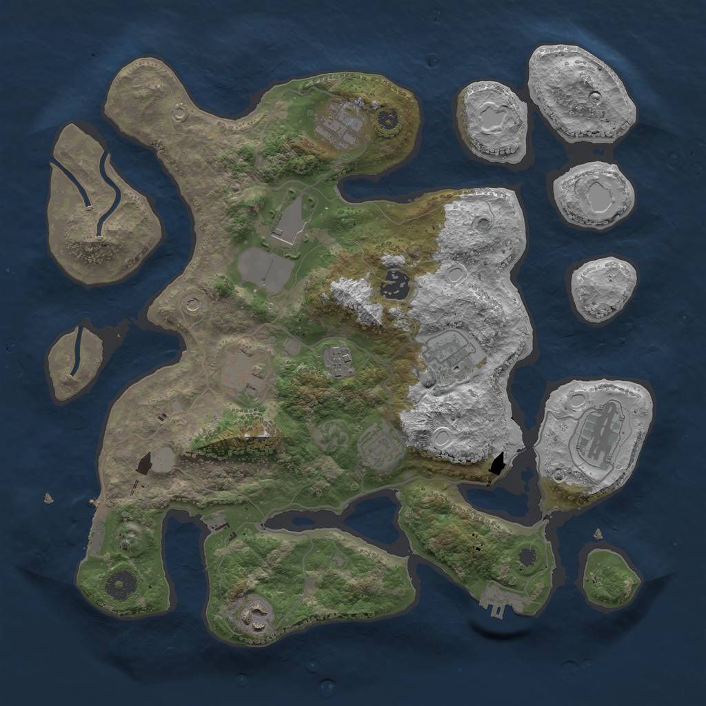 Rust Map: Procedural Map, Size: 3550, Seed: 113480, 17 Monuments