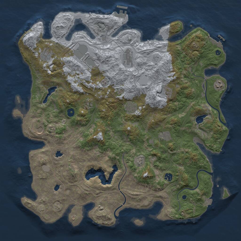 Rust Map: Procedural Map, Size: 4500, Seed: 1757622158, 17 Monuments