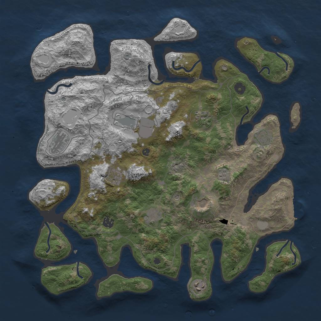 Rust Map: Procedural Map, Size: 4250, Seed: 217264039, 17 Monuments
