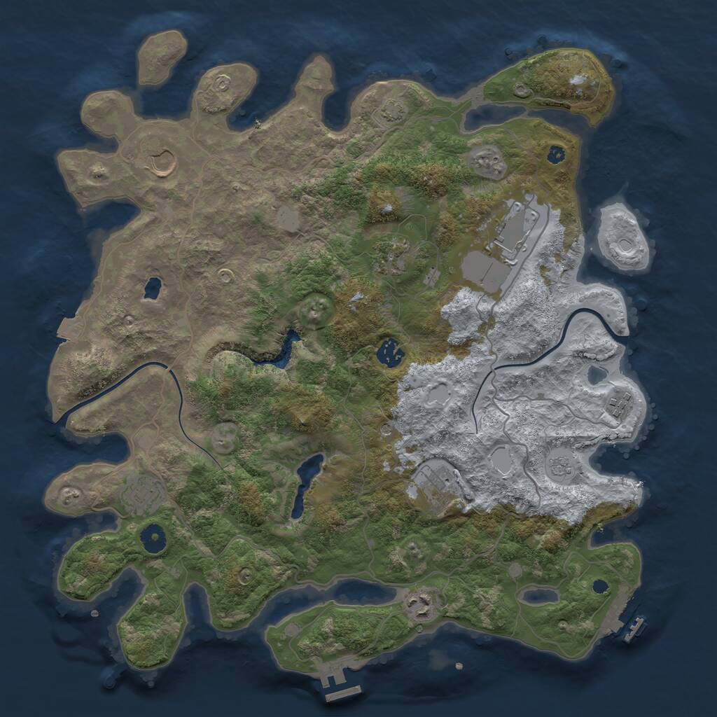 Rust Map: Procedural Map, Size: 4000, Seed: 810, 14 Monuments