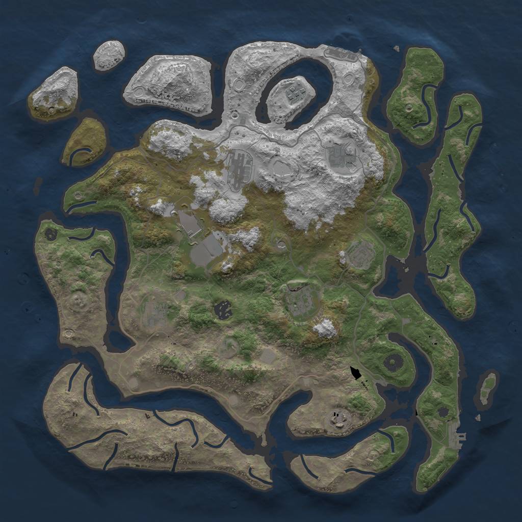 Rust Map: Procedural Map, Size: 4250, Seed: 516449908, 17 Monuments