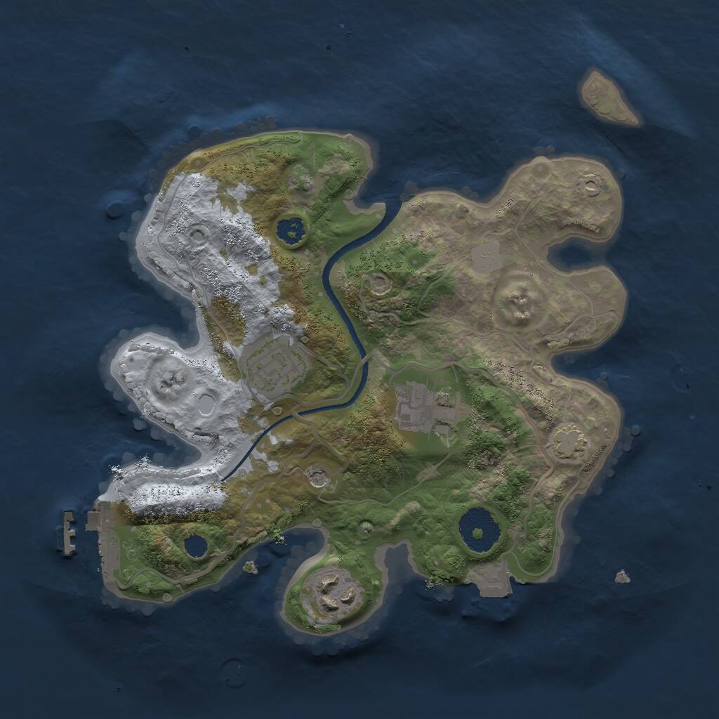 Rust Map: Procedural Map, Size: 2600, Seed: 1341898531, 7 Monuments