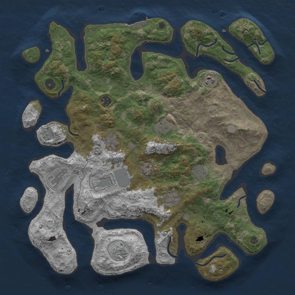 Rust Map: Procedural Map, Size: 4250, Seed: 4768, 17 Monuments