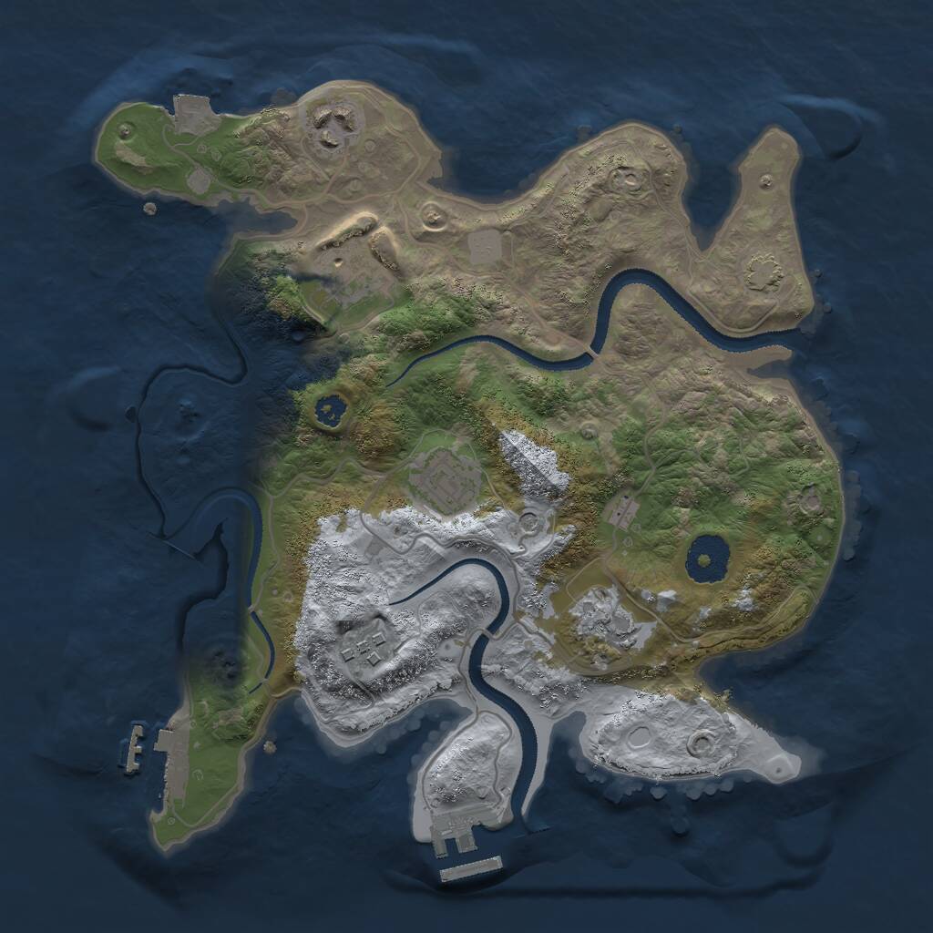 Rust Map: Procedural Map, Size: 3000, Seed: 1807410645, 10 Monuments