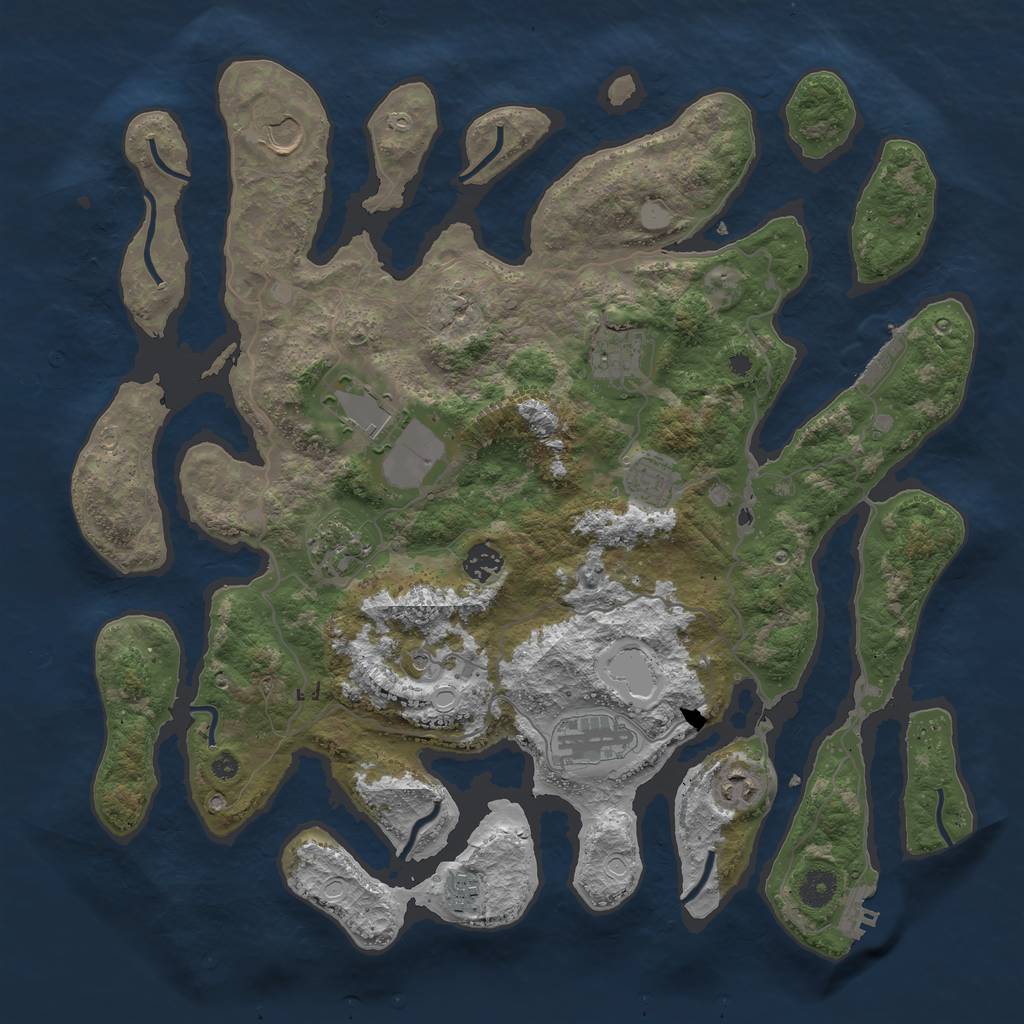 Rust Map: Procedural Map, Size: 4096, Seed: 101511, 17 Monuments