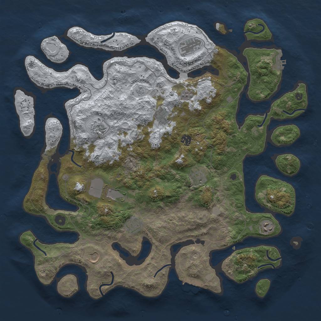 Rust Map: Procedural Map, Size: 4500, Seed: 2017366284, 19 Monuments
