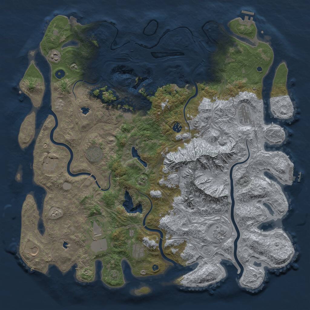 Rust Map: Procedural Map, Size: 5000, Seed: 111234, 17 Monuments