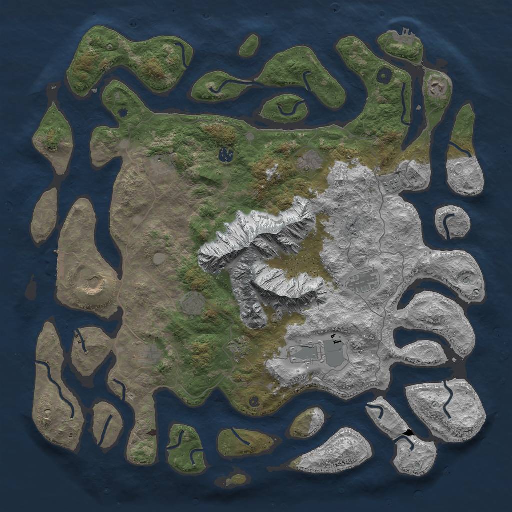 Rust Map: Procedural Map, Size: 5000, Seed: 111234, 19 Monuments