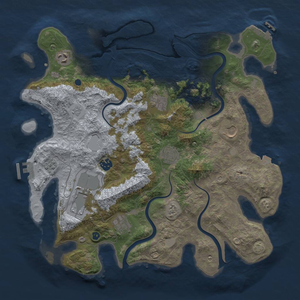 Rust Map: Procedural Map, Size: 3800, Seed: 19782, 14 Monuments