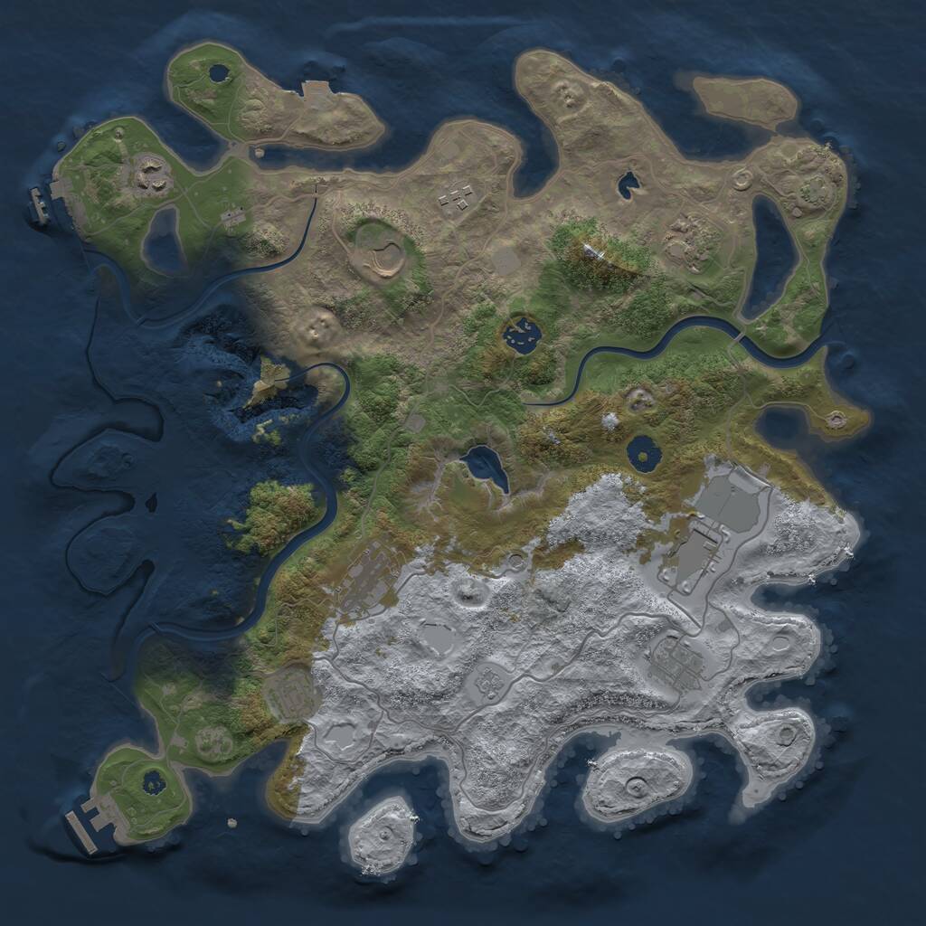 Rust Map: Procedural Map, Size: 4000, Seed: 128629789, 15 Monuments