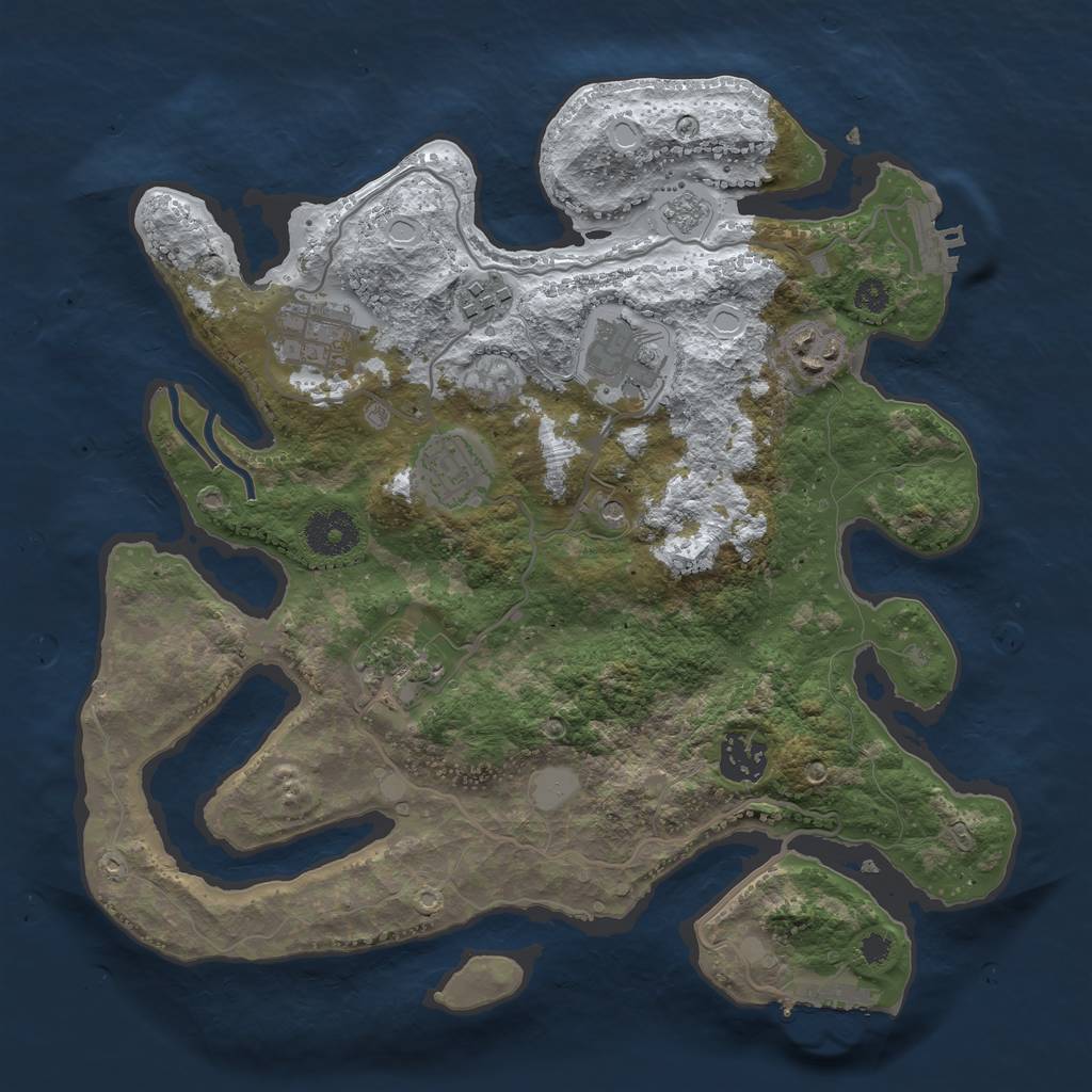 Rust Map: Procedural Map, Size: 3250, Seed: 150, 16 Monuments