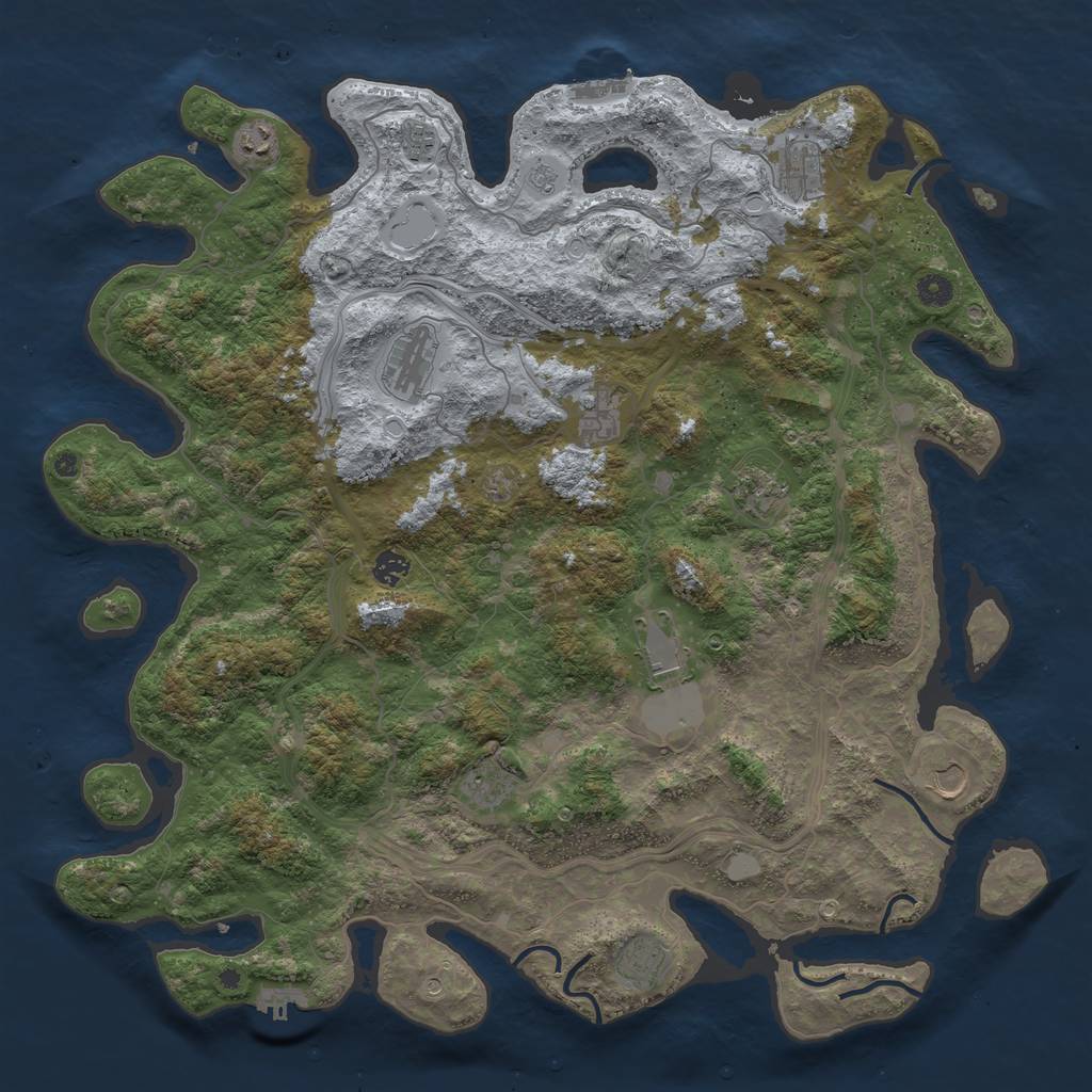 Rust Map: Procedural Map, Size: 4700, Seed: 1057906254, 18 Monuments