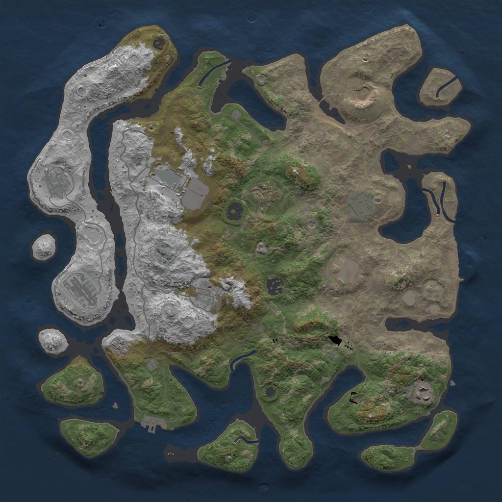 Rust Map: Procedural Map, Size: 4300, Seed: 12345678, 19 Monuments