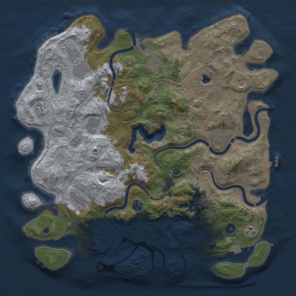 Rust Map: Procedural Map, Size: 4300, Seed: 12345678, 15 Monuments