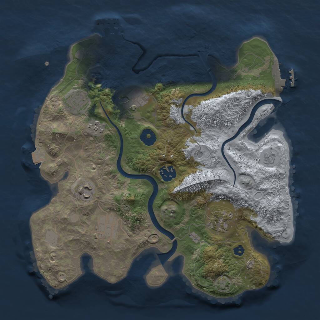 Rust Map: Procedural Map, Size: 3000, Seed: 2017697965, 13 Monuments