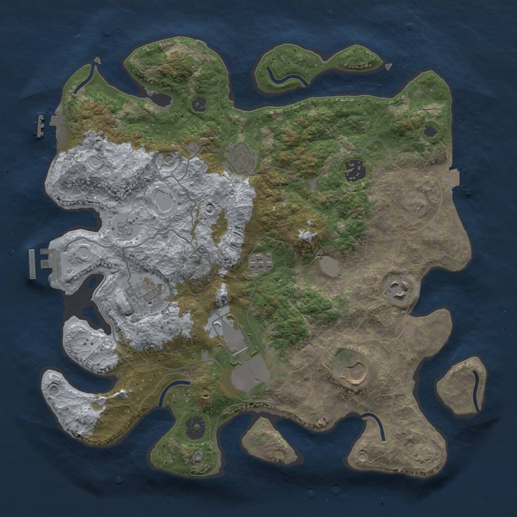 Rust Map: Procedural Map, Size: 3500, Seed: 73917, 13 Monuments