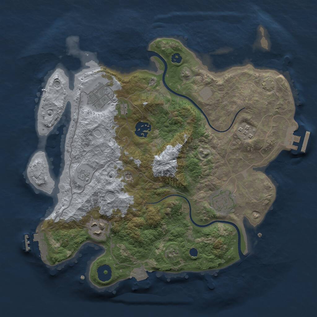 Rust Map: Procedural Map, Size: 3000, Seed: 16824520, 11 Monuments
