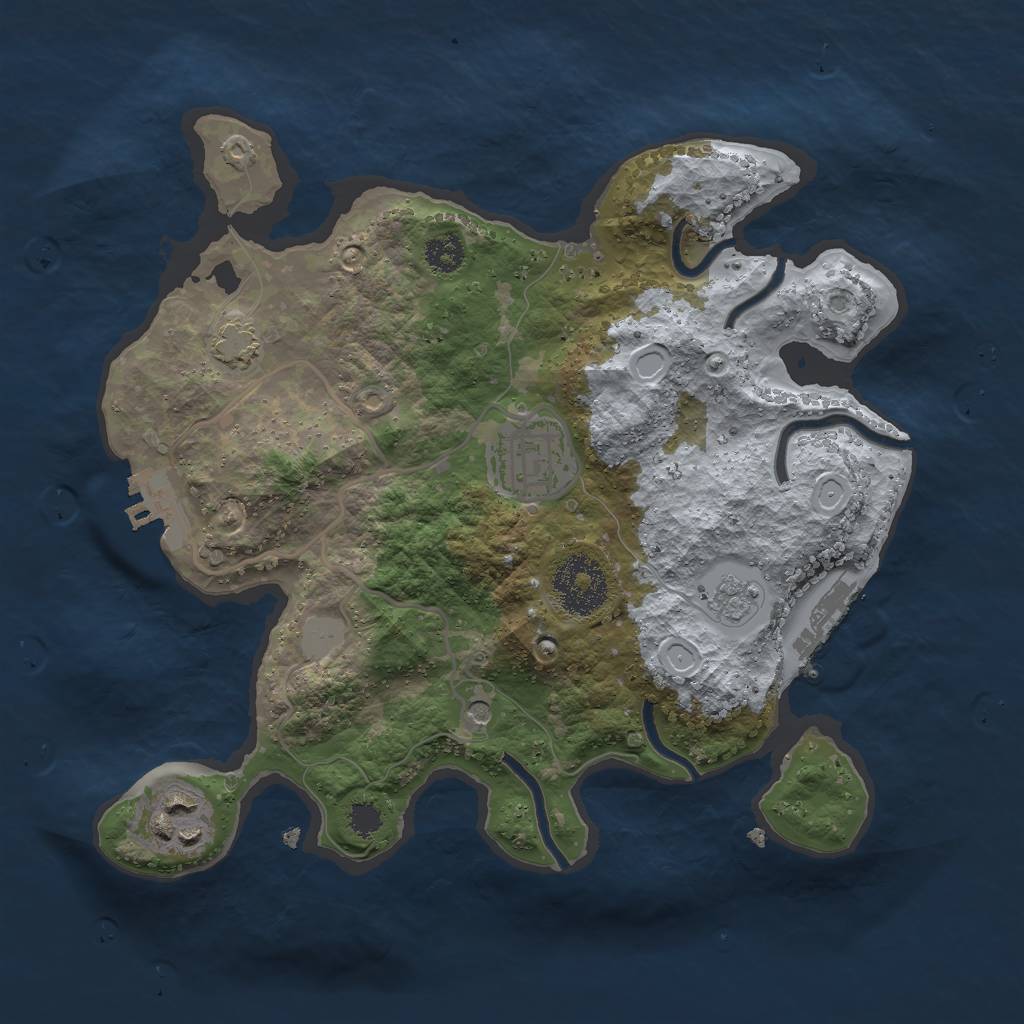 Rust Map: Procedural Map, Size: 2670, Seed: 876345, 10 Monuments