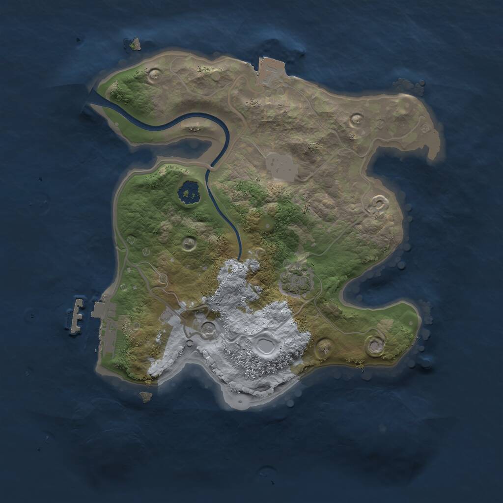 Rust Map: Procedural Map, Size: 2200, Seed: 1888884, 4 Monuments