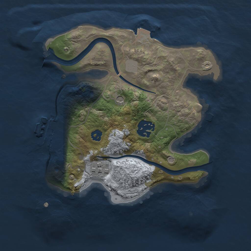 Rust Map: Procedural Map, Size: 2200, Seed: 1888884, 5 Monuments