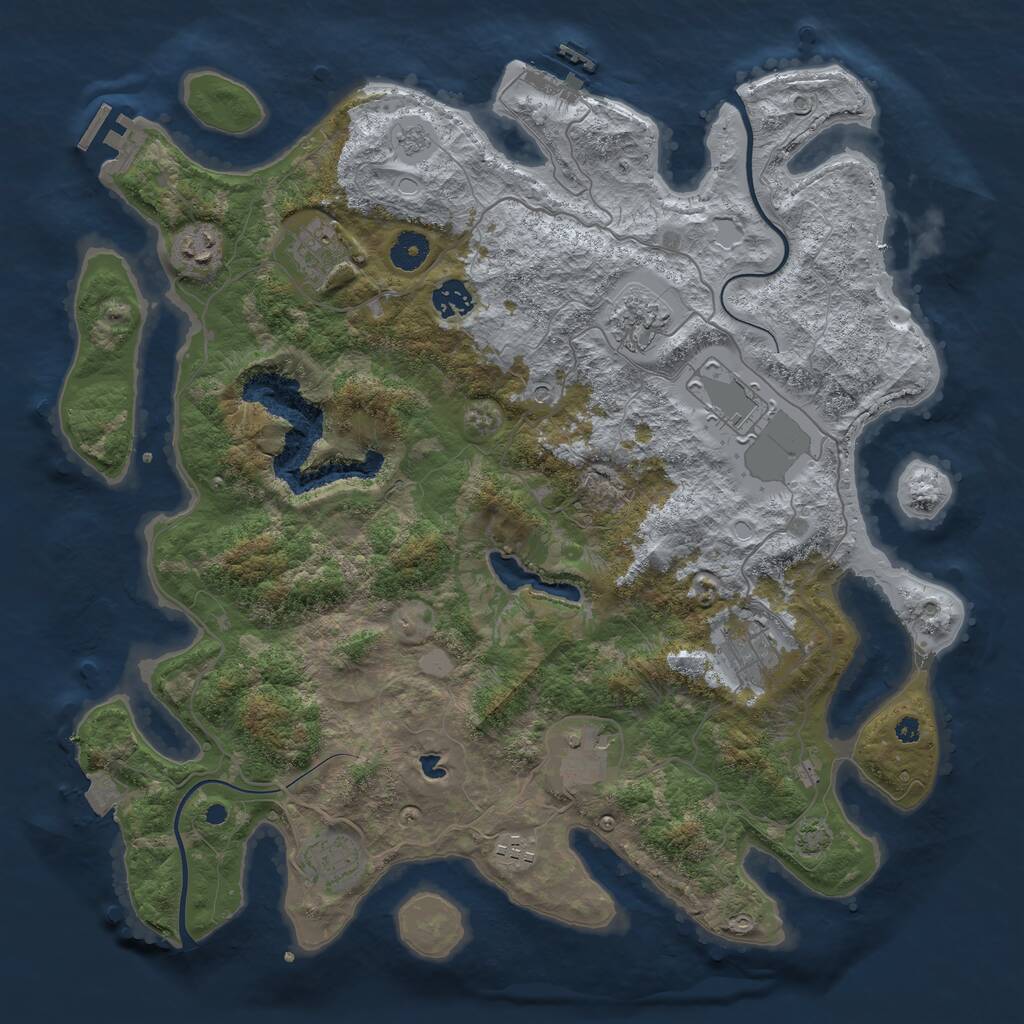 Rust Map: Procedural Map, Size: 4000, Seed: 243657234, 15 Monuments