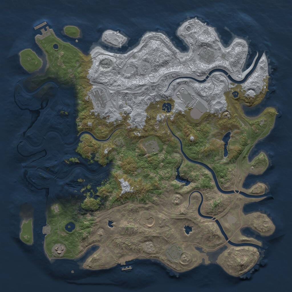 Rust Map: Procedural Map, Size: 4500, Seed: 798276084, 15 Monuments