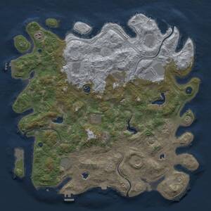 Thumbnail Rust Map: Procedural Map, Size: 4500, Seed: 798276084, 17 Monuments