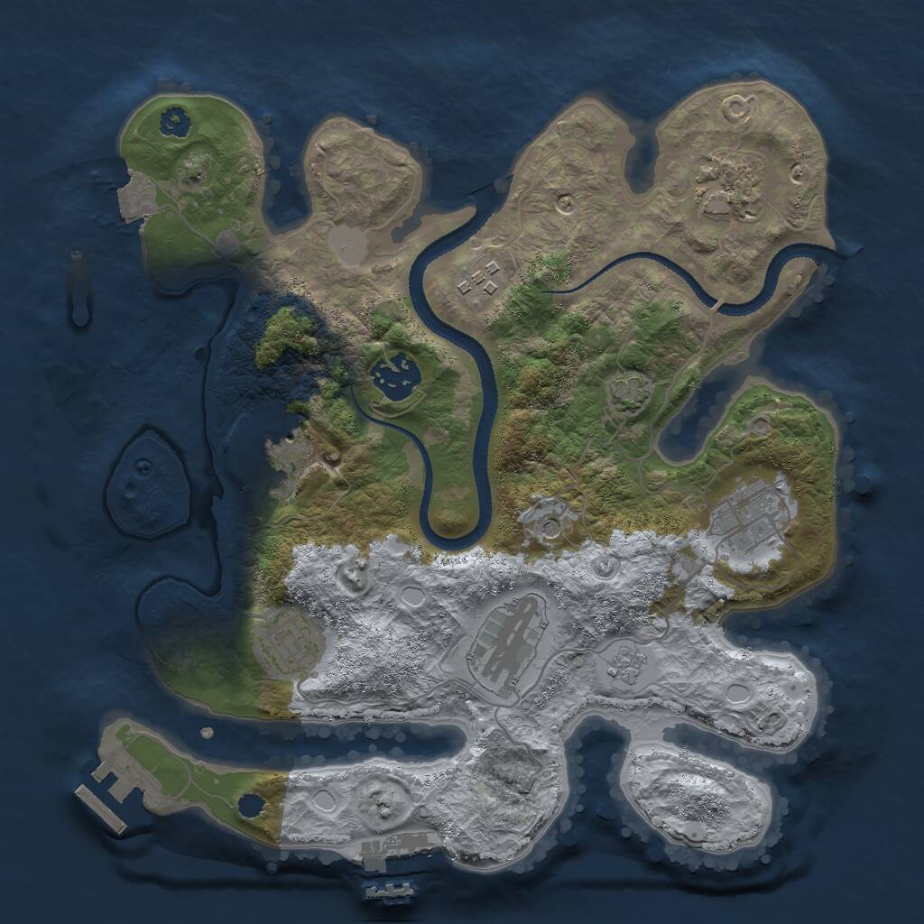 Rust Map: Procedural Map, Size: 3000, Seed: 614473, 13 Monuments