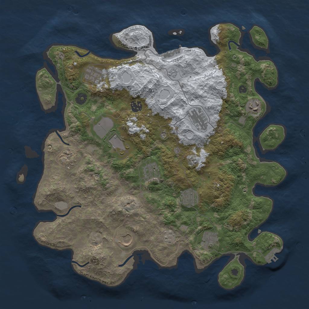 Rust Map: Procedural Map, Size: 3950, Seed: 479707869, 20 Monuments