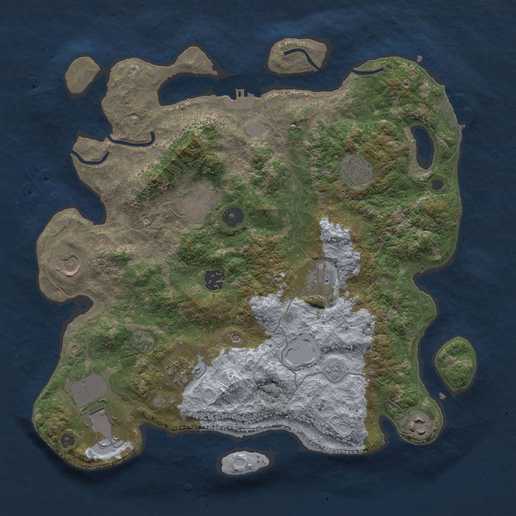 Rust Map: Procedural Map, Size: 3750, Seed: 966670472, 15 Monuments