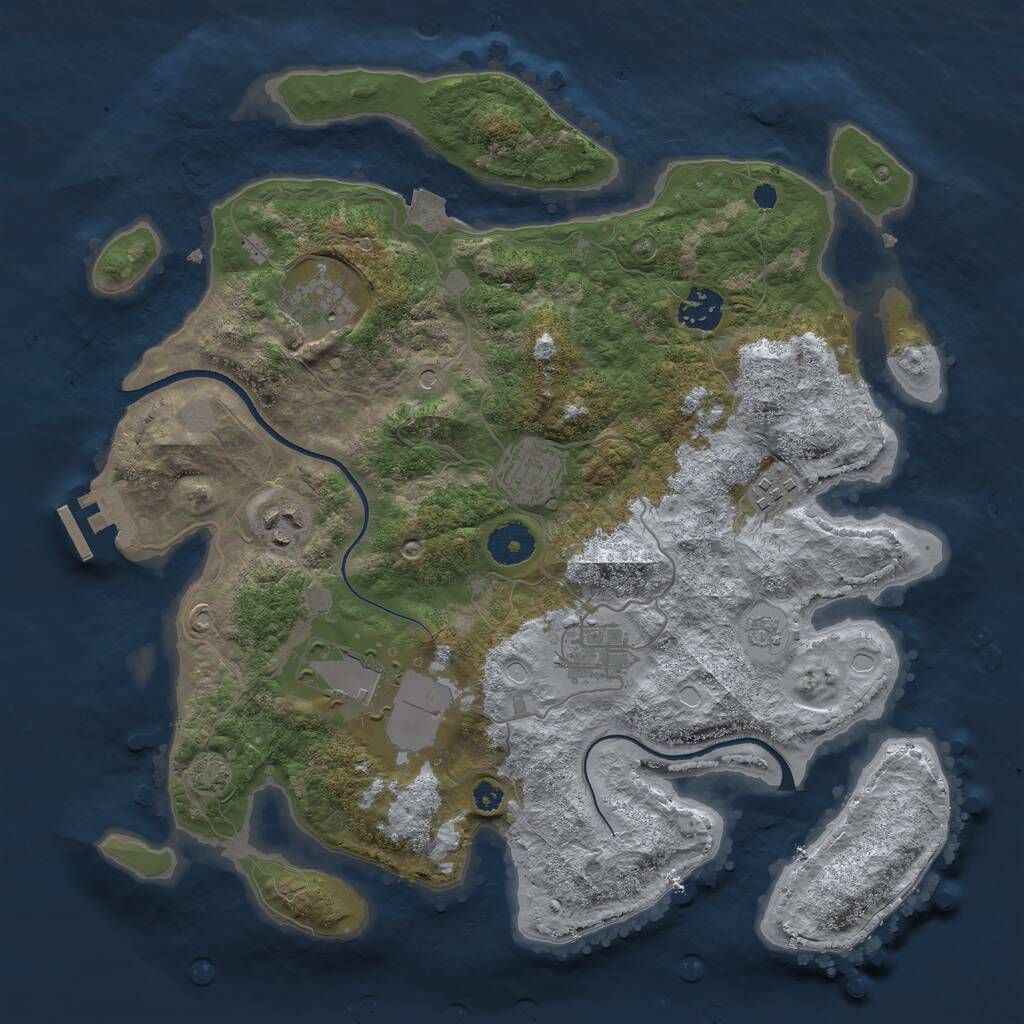 Rust Map: Procedural Map, Size: 3500, Seed: 1482362078, 12 Monuments