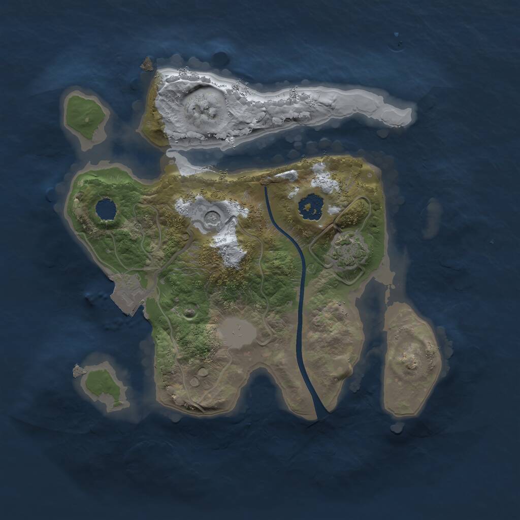 Rust Map: Procedural Map, Size: 2000, Seed: 6834, 3 Monuments