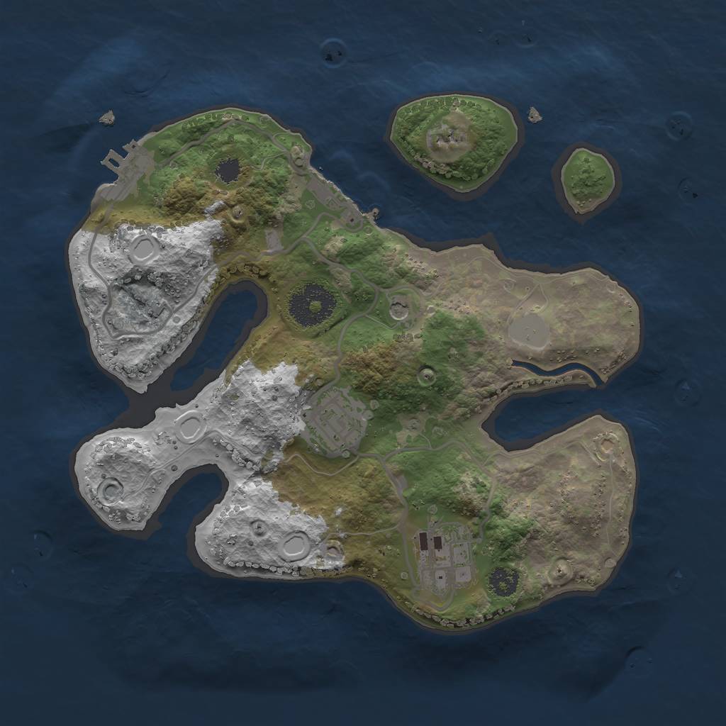 Rust Map: Procedural Map, Size: 2500, Seed: 1442499881, 10 Monuments