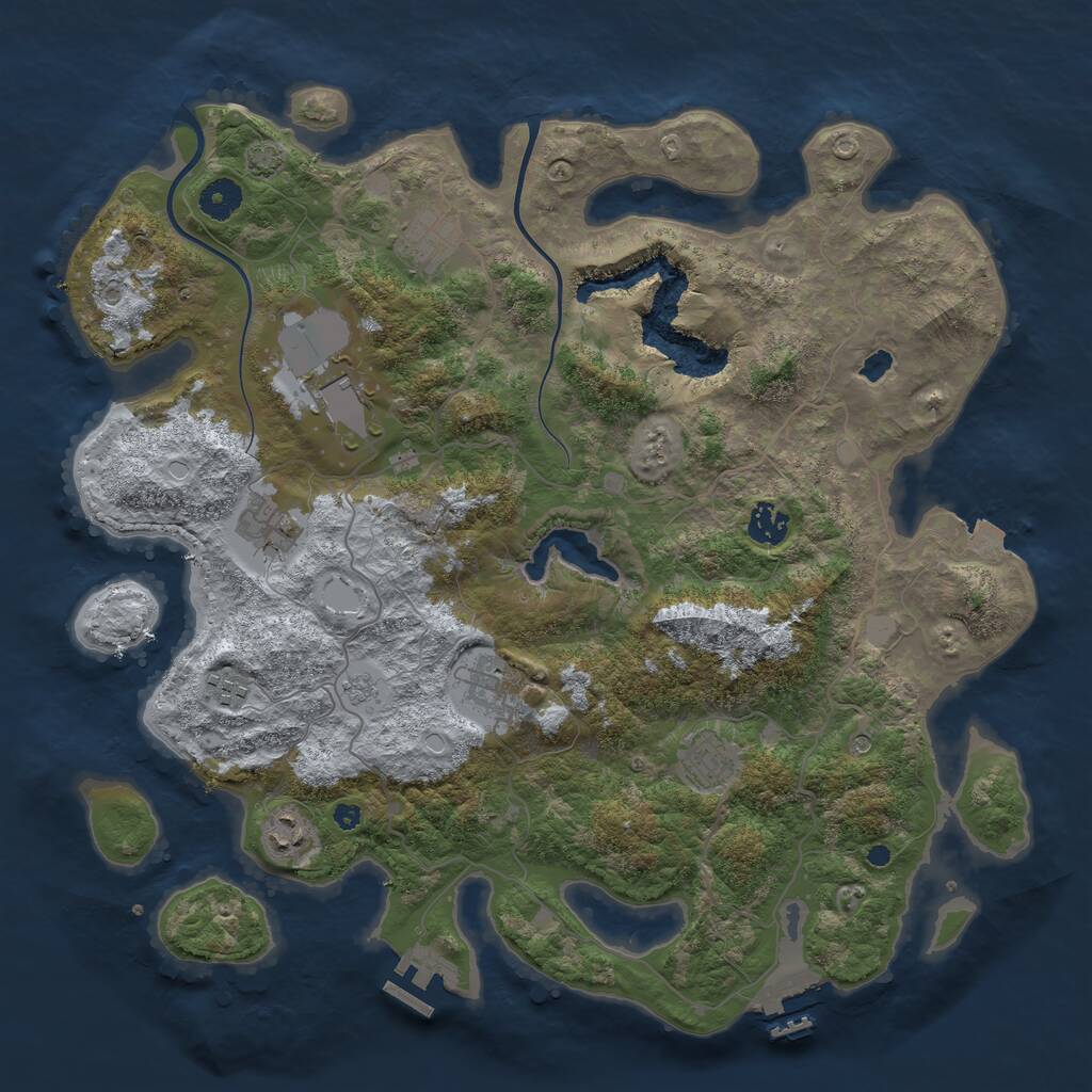 Rust Map: Procedural Map, Size: 4000, Seed: 585608079, 14 Monuments