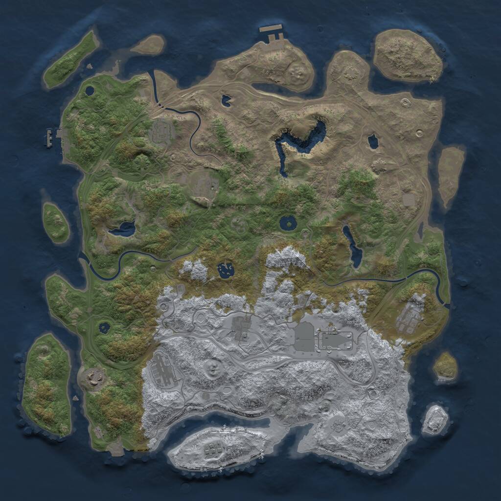 Rust Map: Procedural Map, Size: 4500, Seed: 1246540581, 15 Monuments