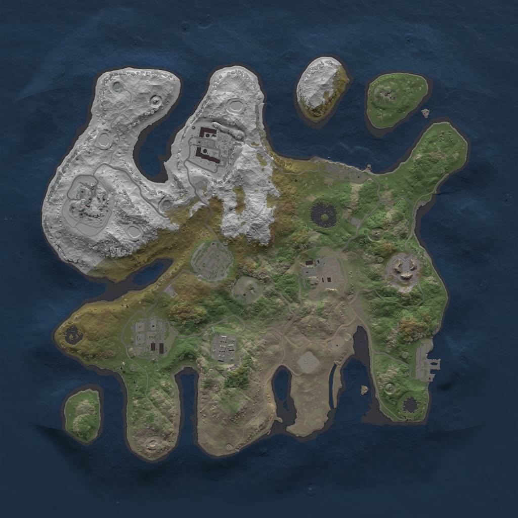 Rust Map: Procedural Map, Size: 3000, Seed: 5891, 14 Monuments